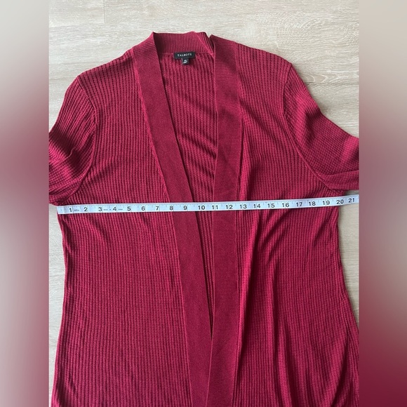 Talbots Red Open Front Long Cardigan Size XL - Picture 5 of 6